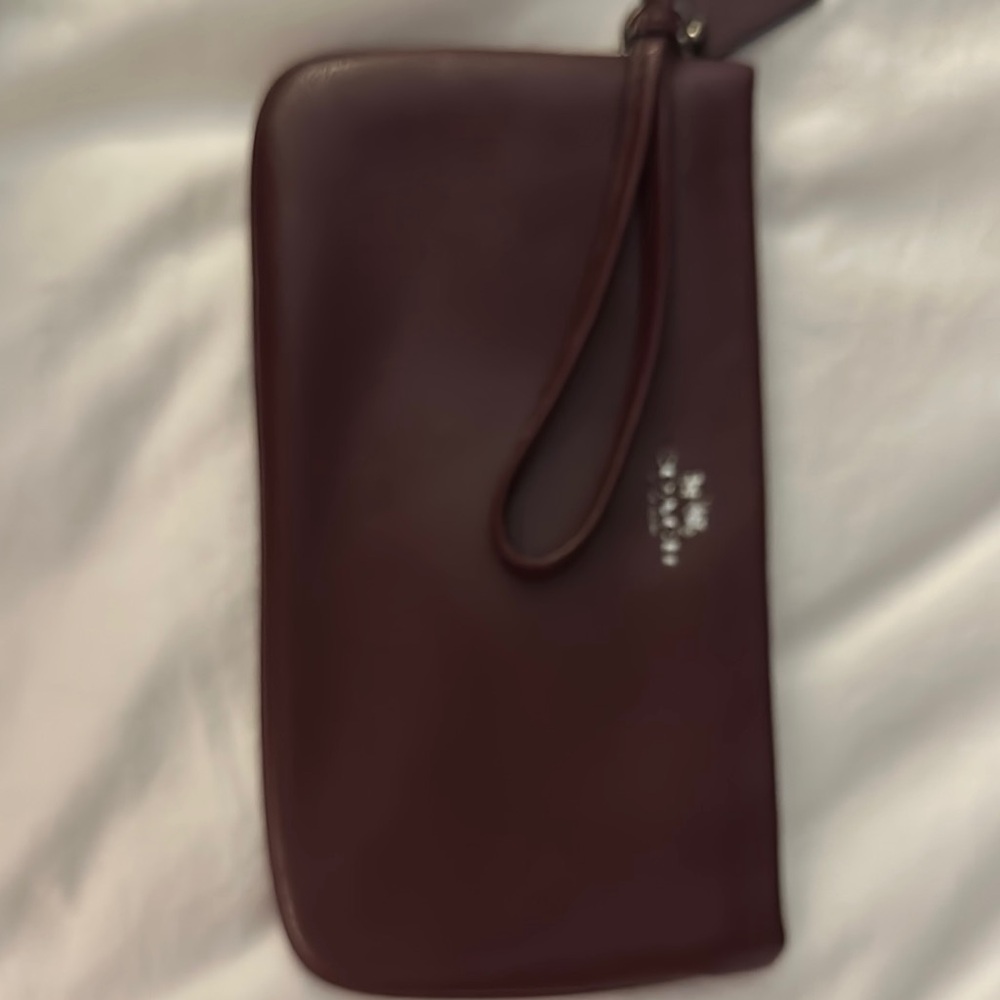 Coach Burgundy Leather Clutch Wristlet - Picture 9 of 9